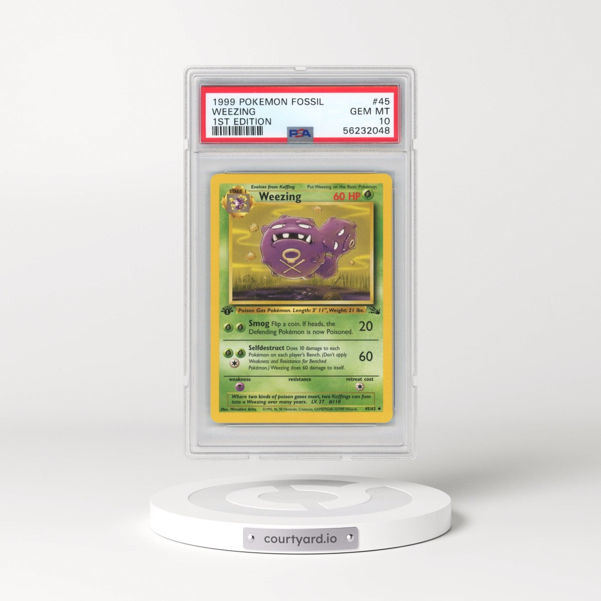 1999 Pokémon Fossil #45 Weezing - 1st Edition (PSA 10 GEM MINT)