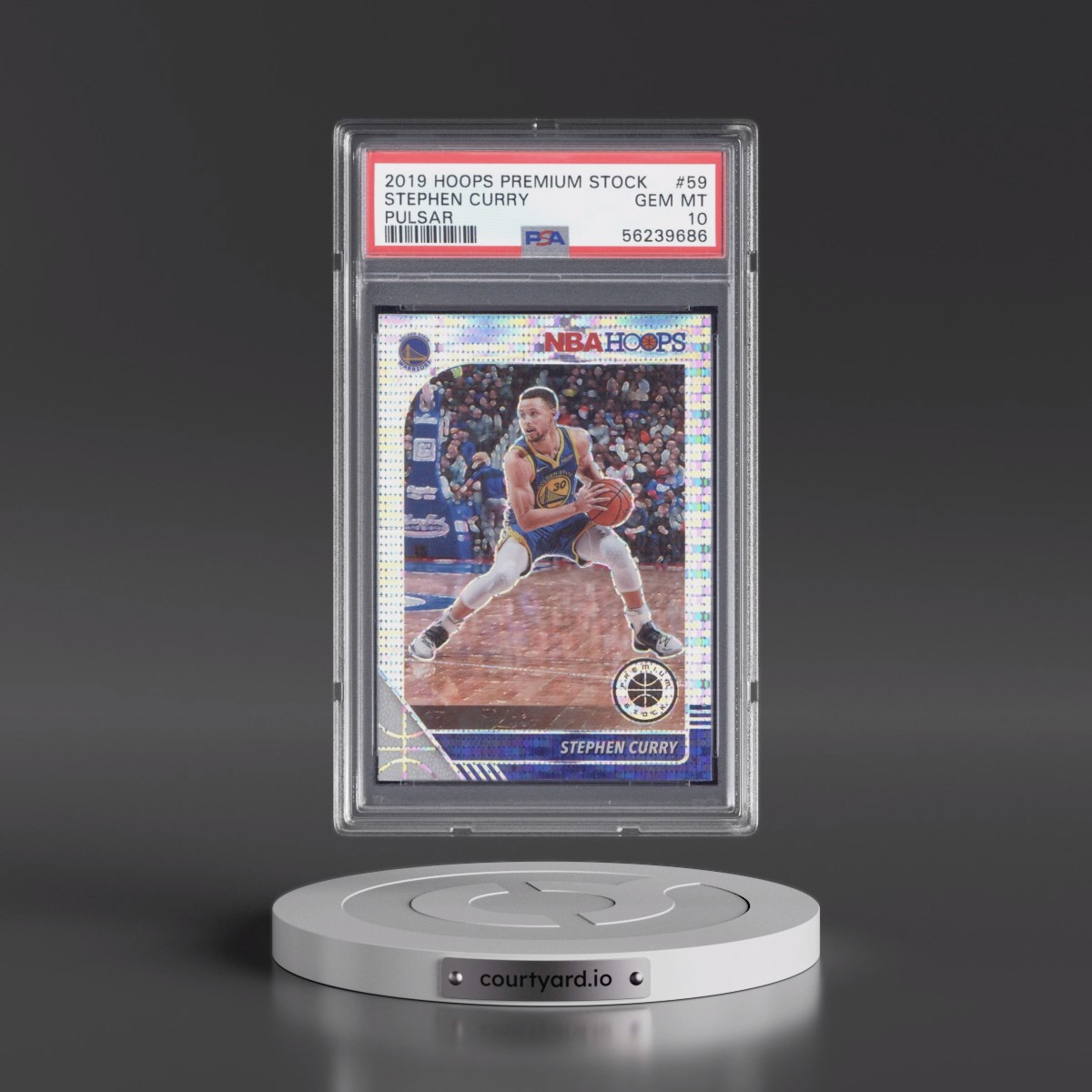 2019 Panini Hoops Premium Stock #59 Stephen Curry - Pulsar (PSA 10 GEM MINT)