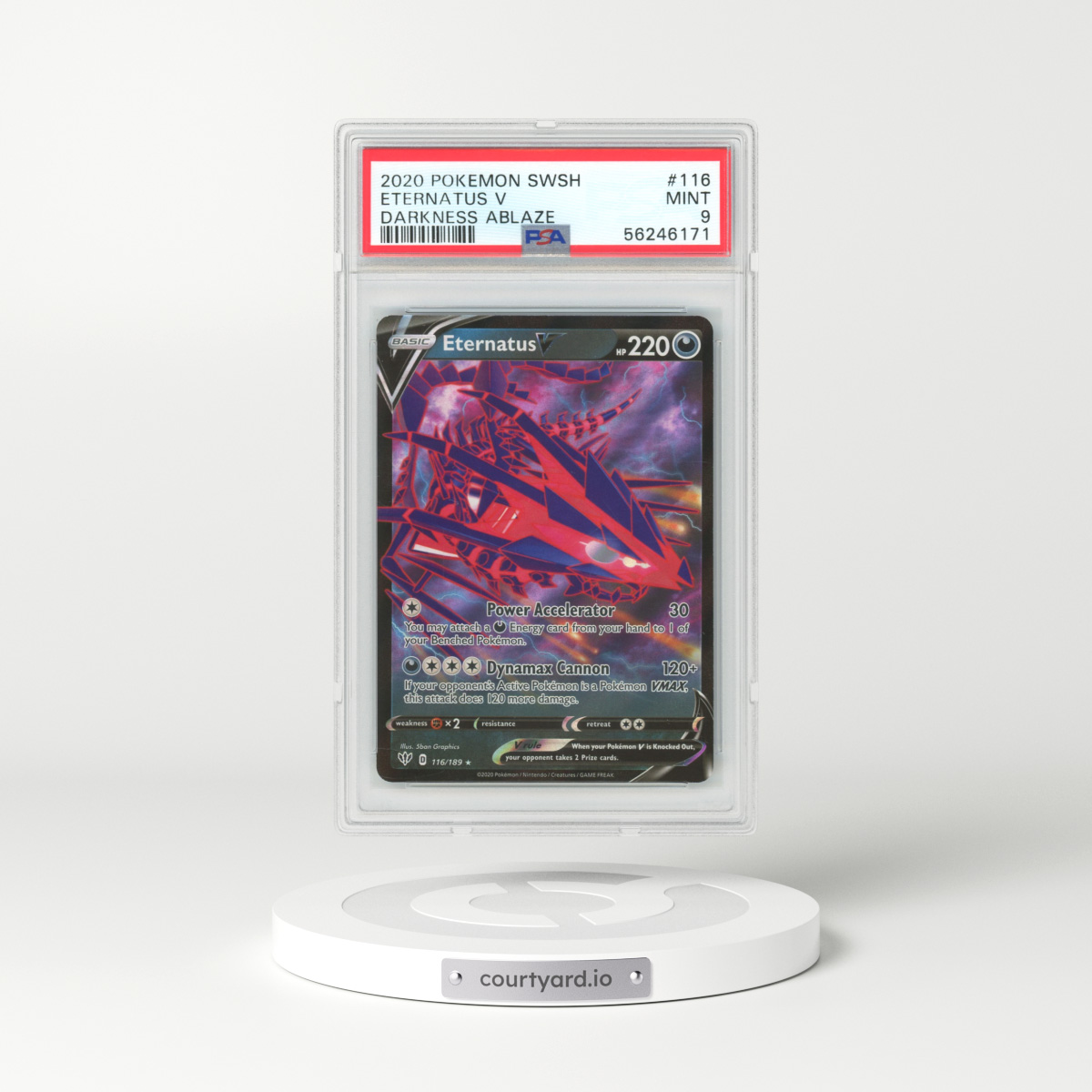 2020 Darkness Ablaze #116 Eternatus V - Full Art Holo (PSA 9 MINT)