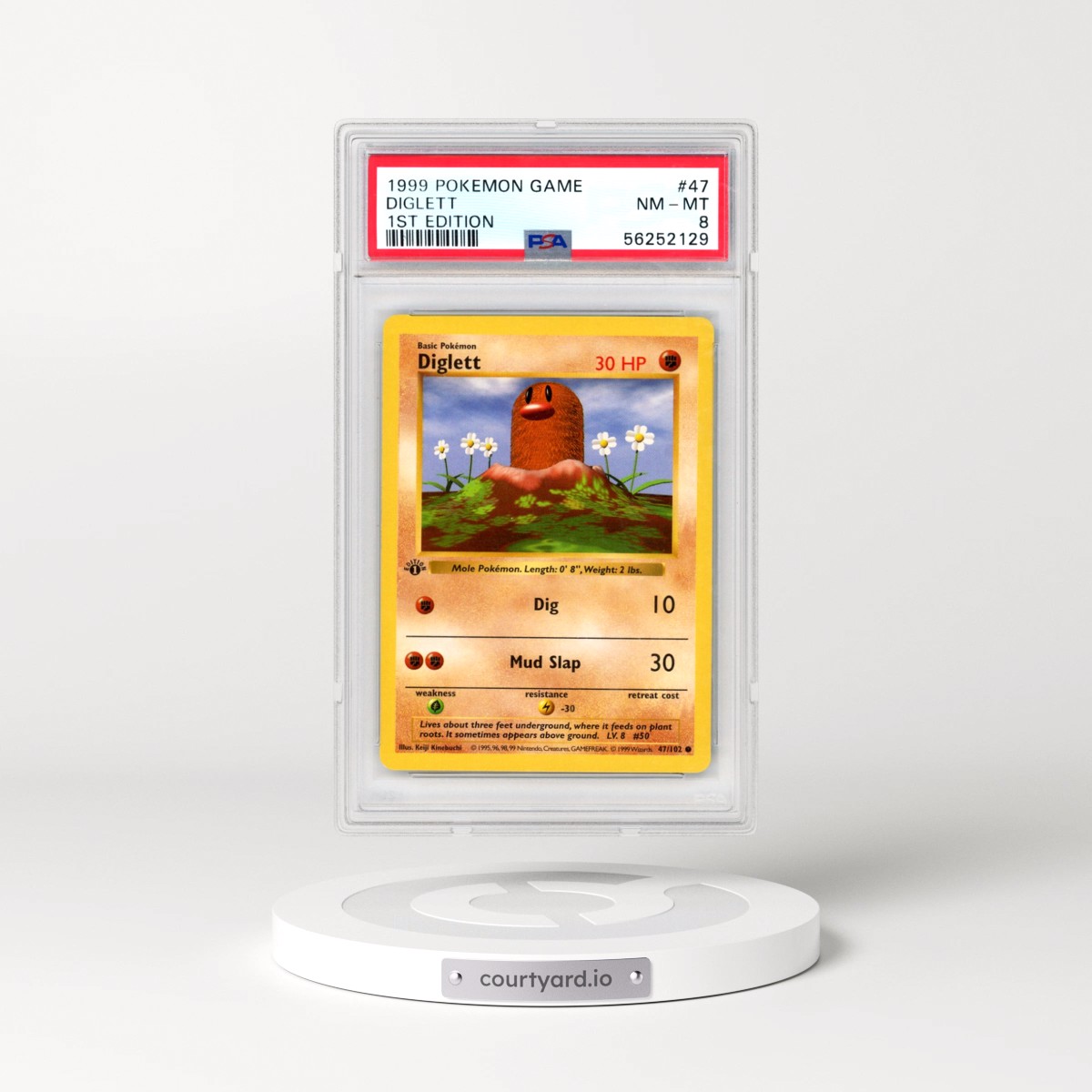 1999 Pokémon Game #47 Diglett - 1st Edition (PSA 8 NM-MT)
