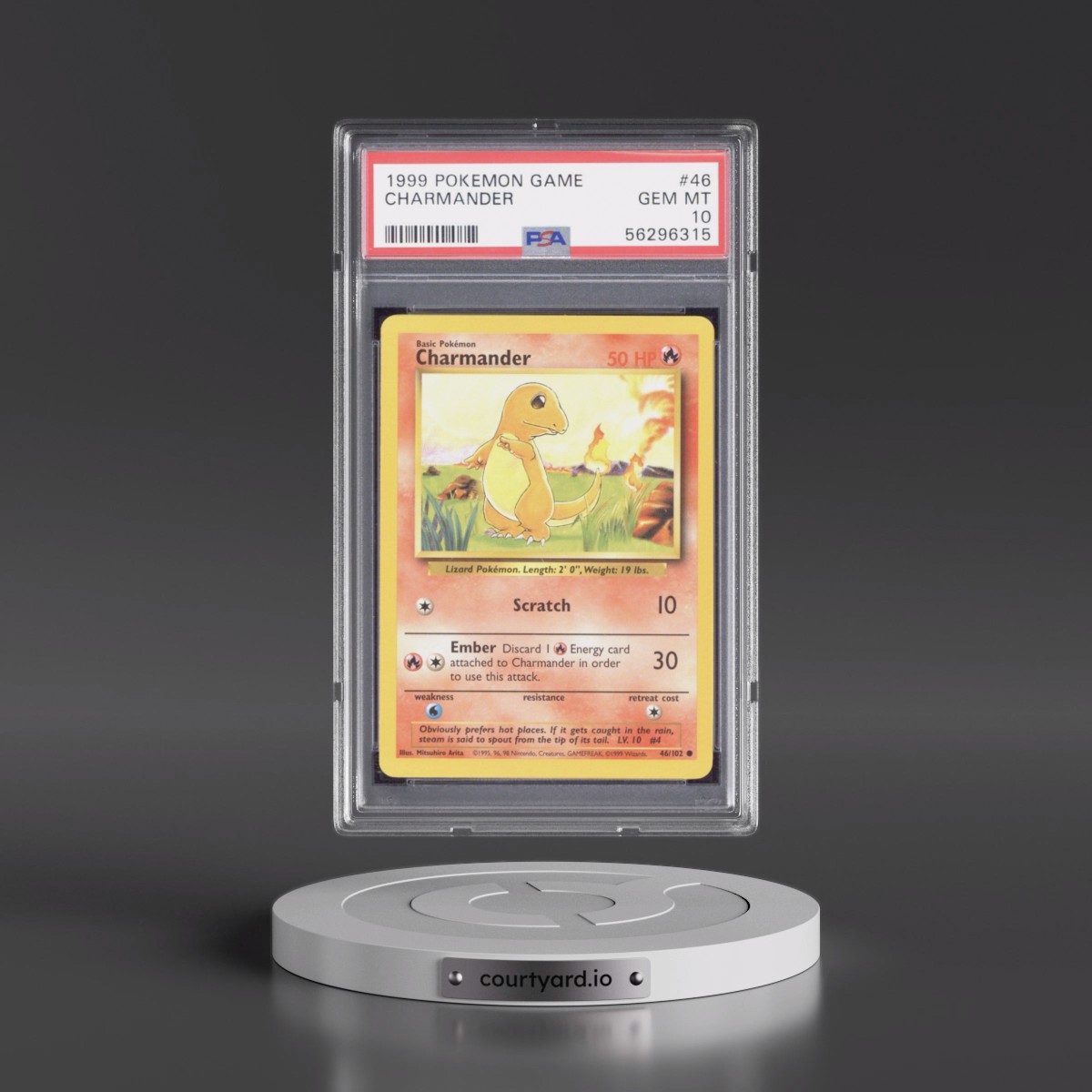 1999 Pokémon Game #46 Charmander (PSA 10 GEM MINT)