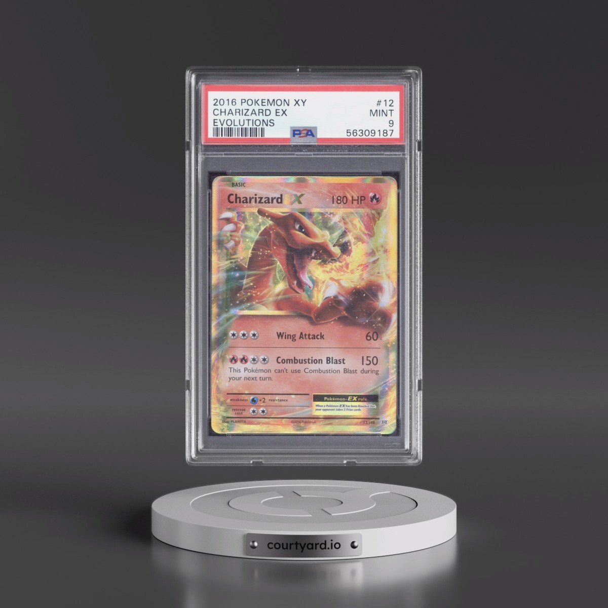 2016 Pokémon XY Evolutions #12 Charizard EX - Holo (PSA 9 MINT)
