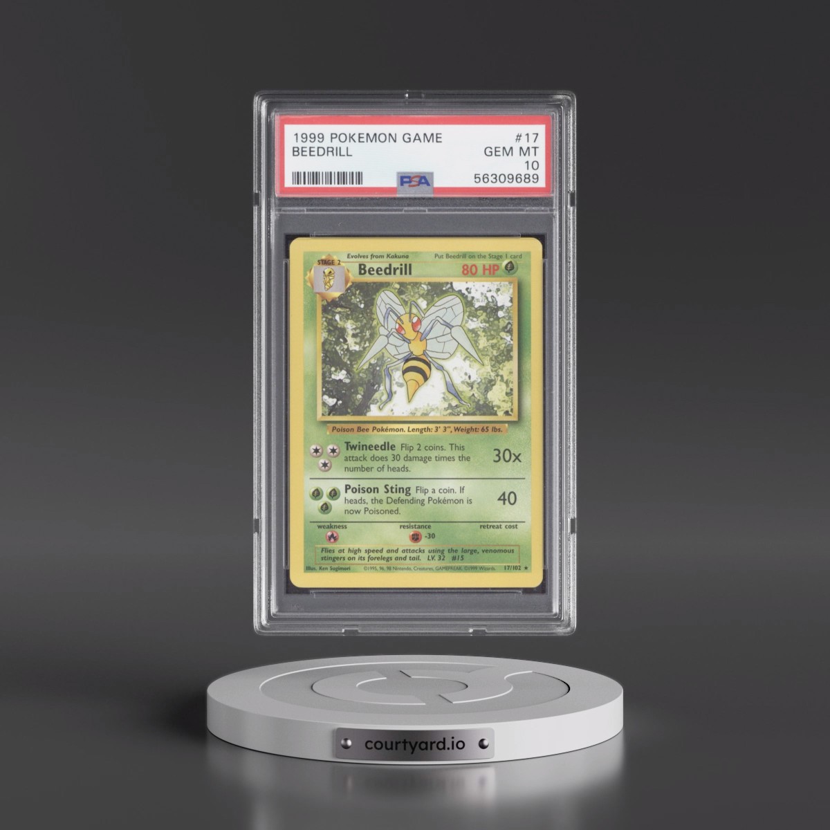 1999 Pokémon Game #17 Beedrill (PSA 10 GEM MINT)