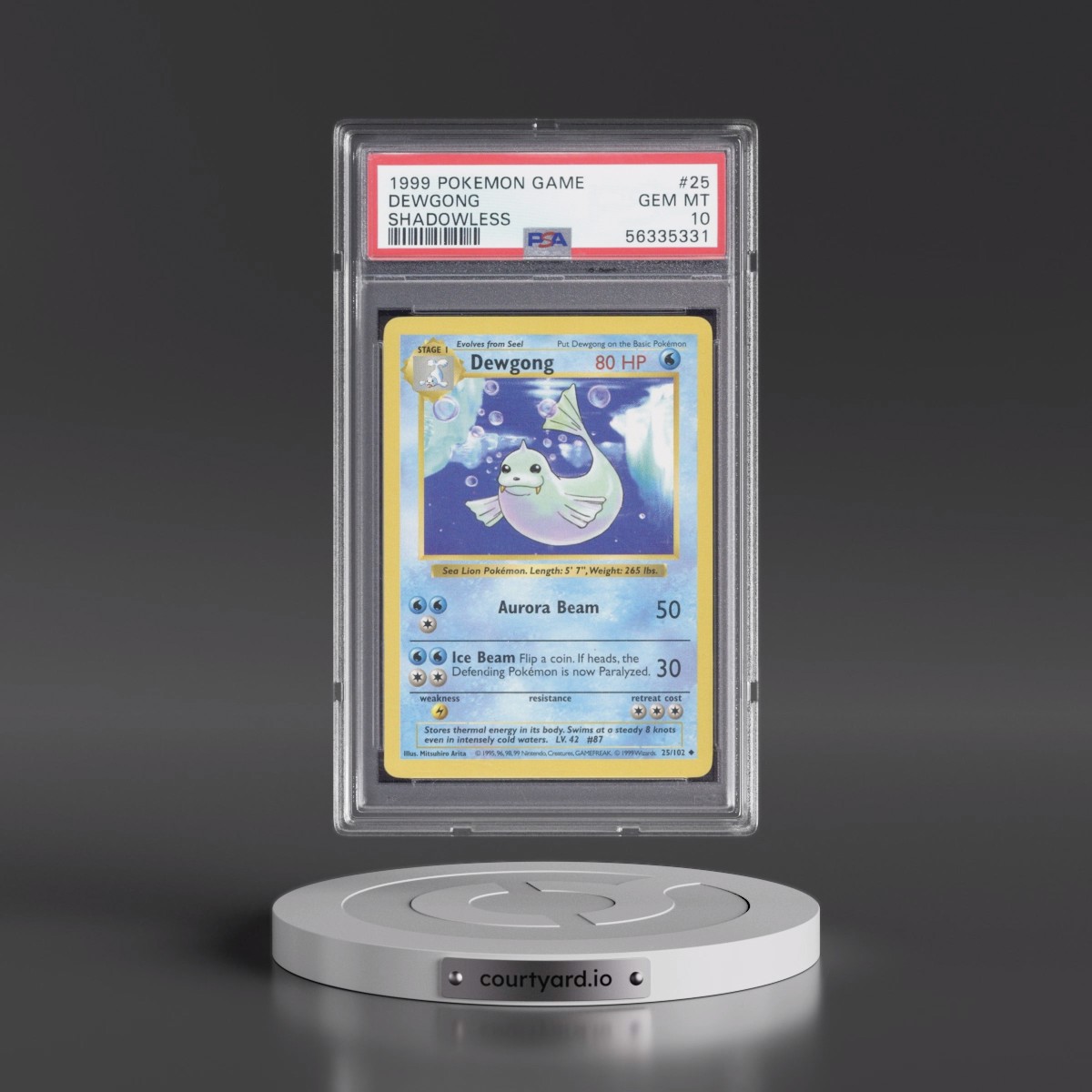 1999 Pokémon Game Dewgong - Shadowless #25 PSA 10