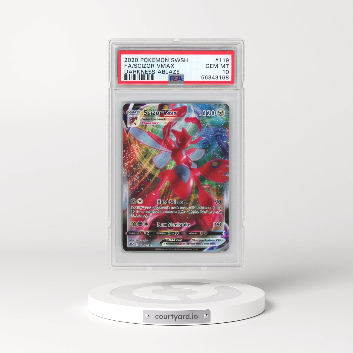 2020 Pokémon Sword & Shield Darkness Ablaze #119 Scizor Vmax - Full Art (PSA 10 GEM MINT)
