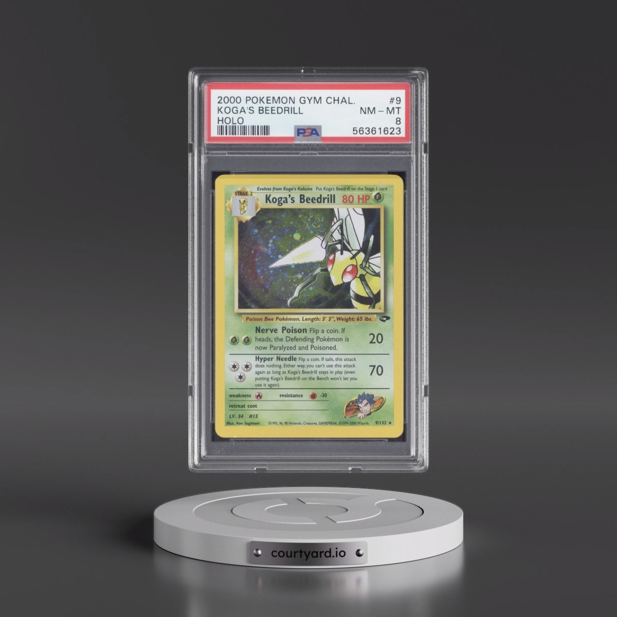 2000 Pokémon Gym Challenge Koga's Beedrill - Holo #9 PSA 8