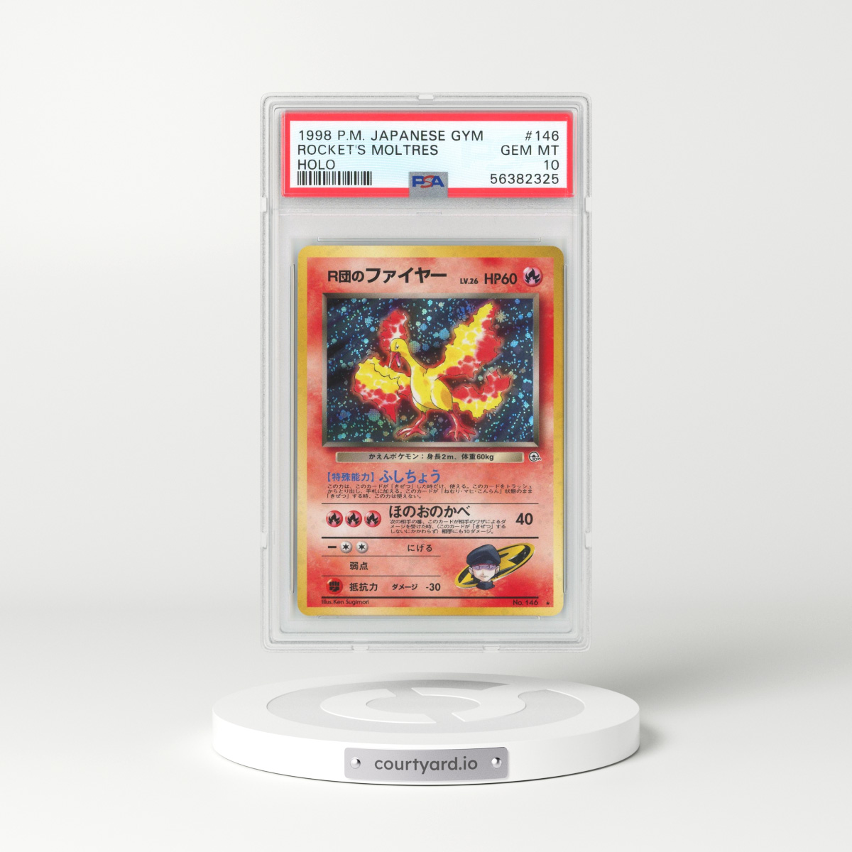 1998 Japanese Gym Heroes #146 Rocket's Moltres - Holo (PSA 10 GEM MINT)