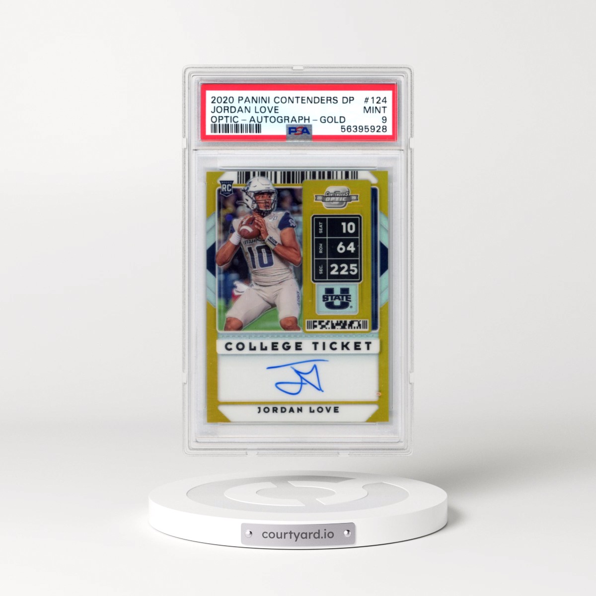 2020 Panini Contenders Draft Picks #124 Jordan Love - Optic-Autograph-Gold (PSA 9 MINT)