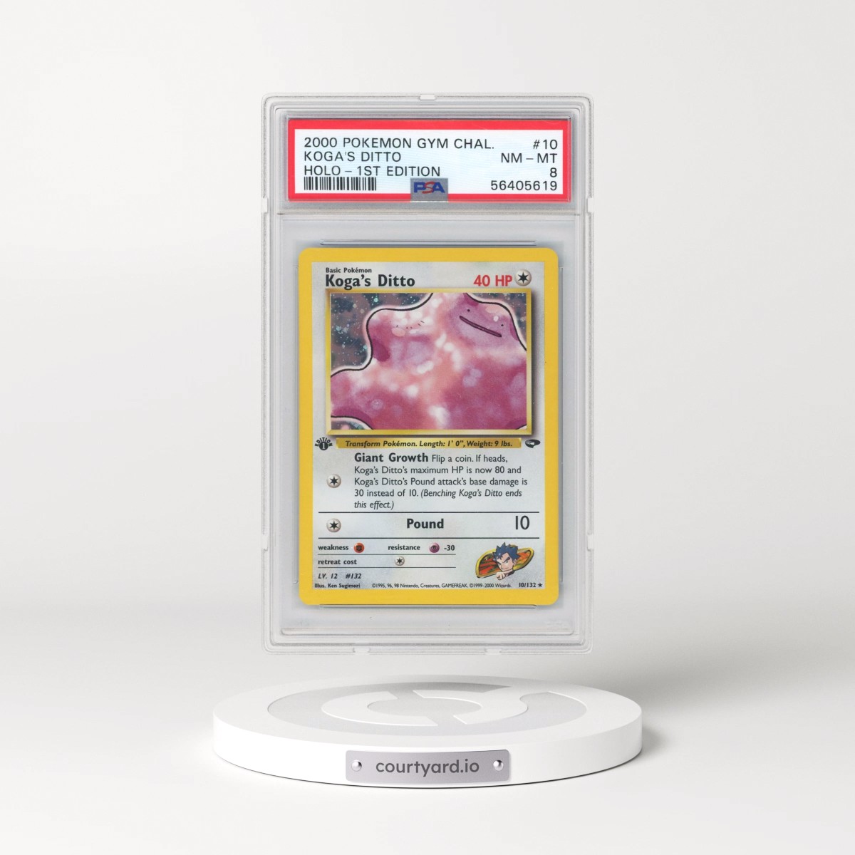 2000 Pokémon Gym Challenge #10 Koga's Ditto - 1st Edition Holo (PSA 8 NM-MT)