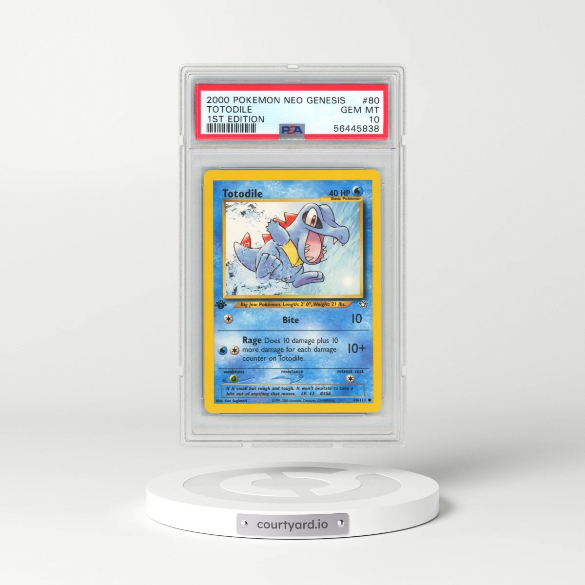 2000 Pokémon Neo Genesis #80 Totodile - 1st Edition (PSA 10 GEM MINT)
