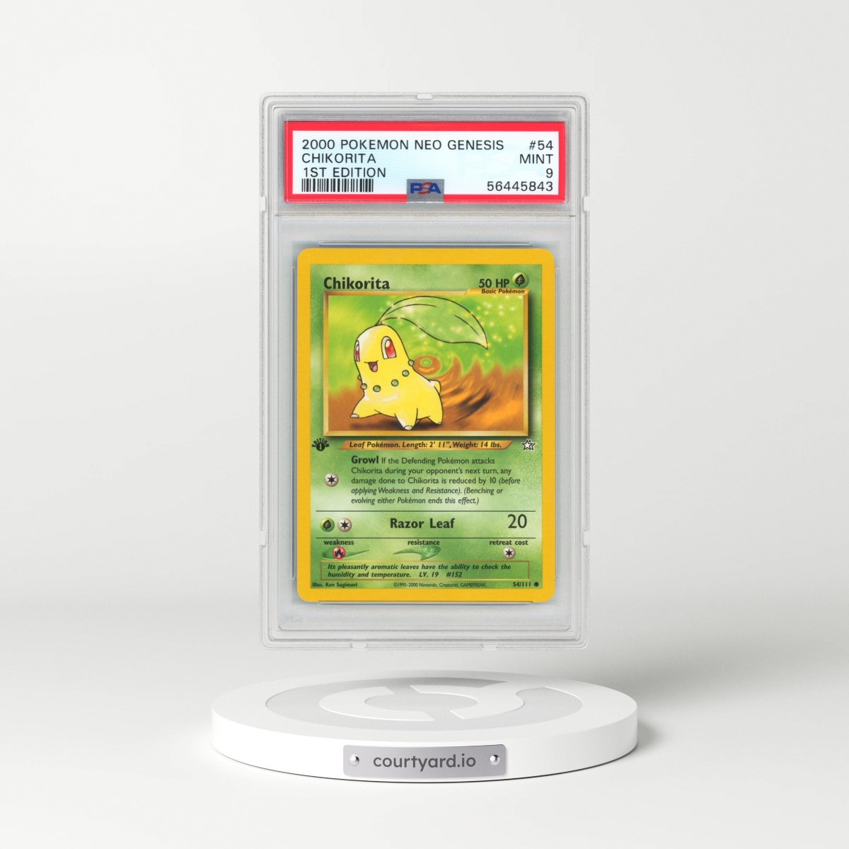 2000 Pokémon Neo Genesis #54 Chikorita - 1st Edition (PSA 9 MINT)