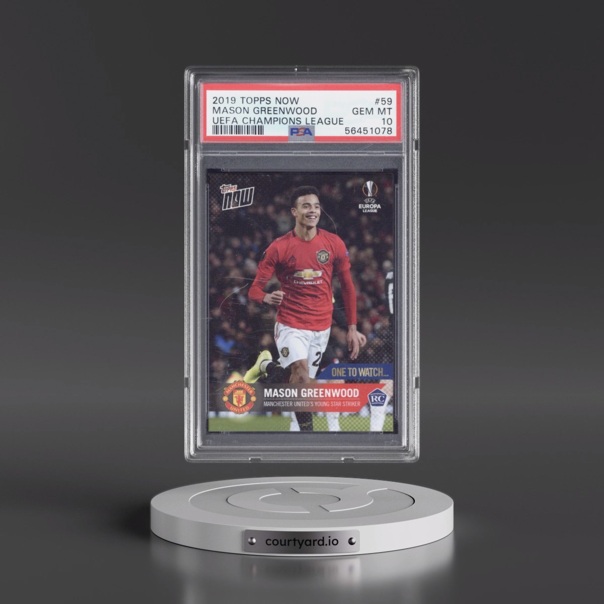 2019 Topps Now UEFA Champions League #59 Mason Greenwood (PSA 10 GEM MINT)