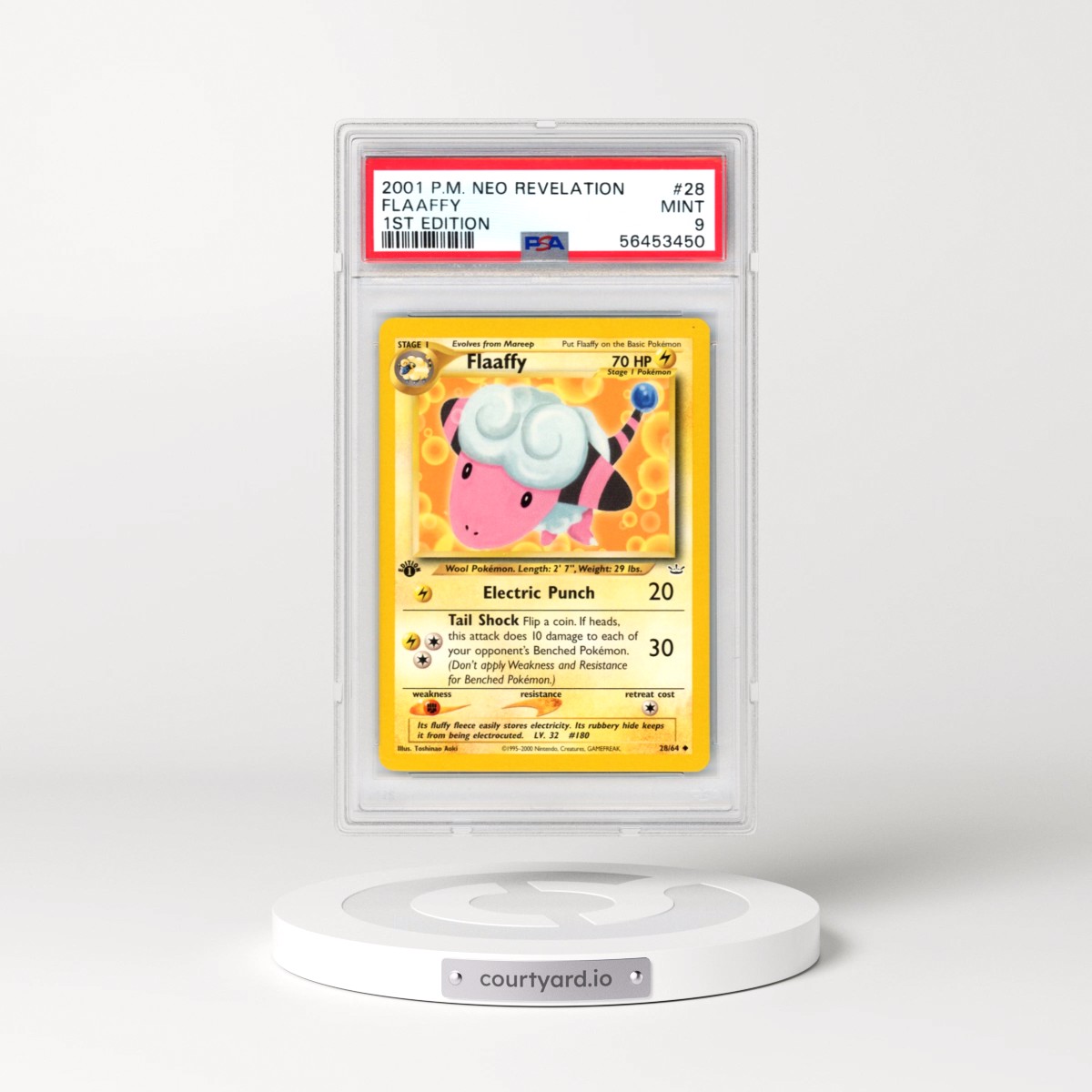 2001 Pokémon Neo Revelation #28 Flaaffy - 1st Edition (PSA 9 MINT)