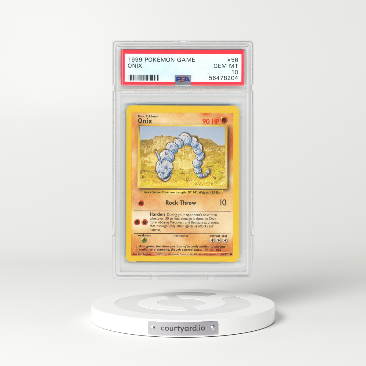 1999 Base Set #56 Onix (PSA 10 GEM MINT)