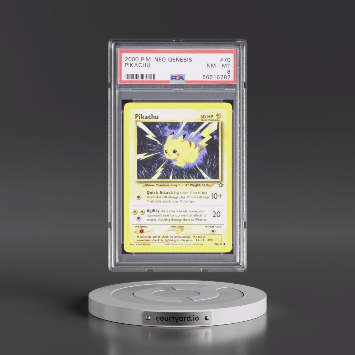2000 Pokémon Neo Genesis #70 Pikachu (PSA 8 NM-MT)