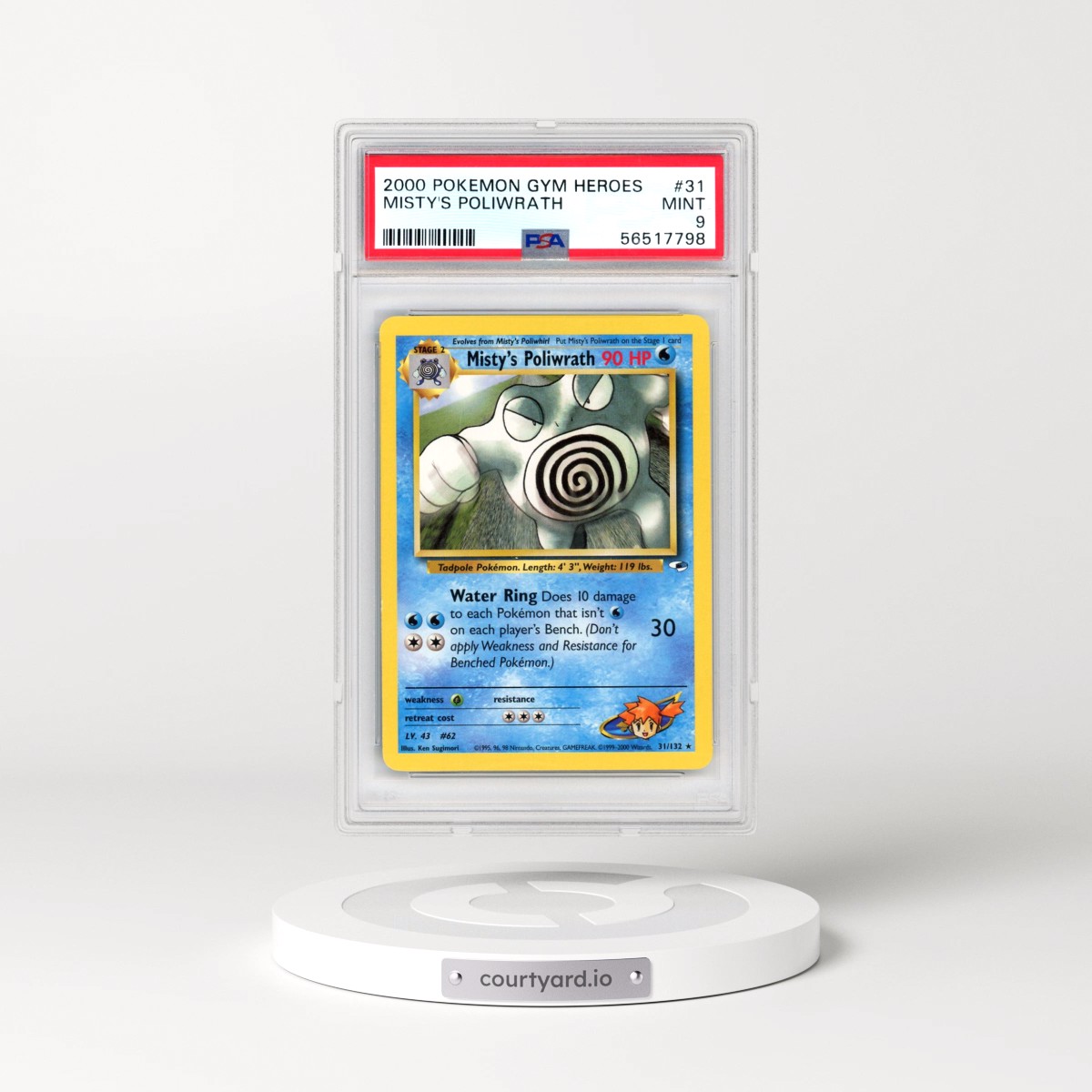 2000 Pokémon Gym Heroes #31 Misty's Poliwrath (PSA 9 MINT)