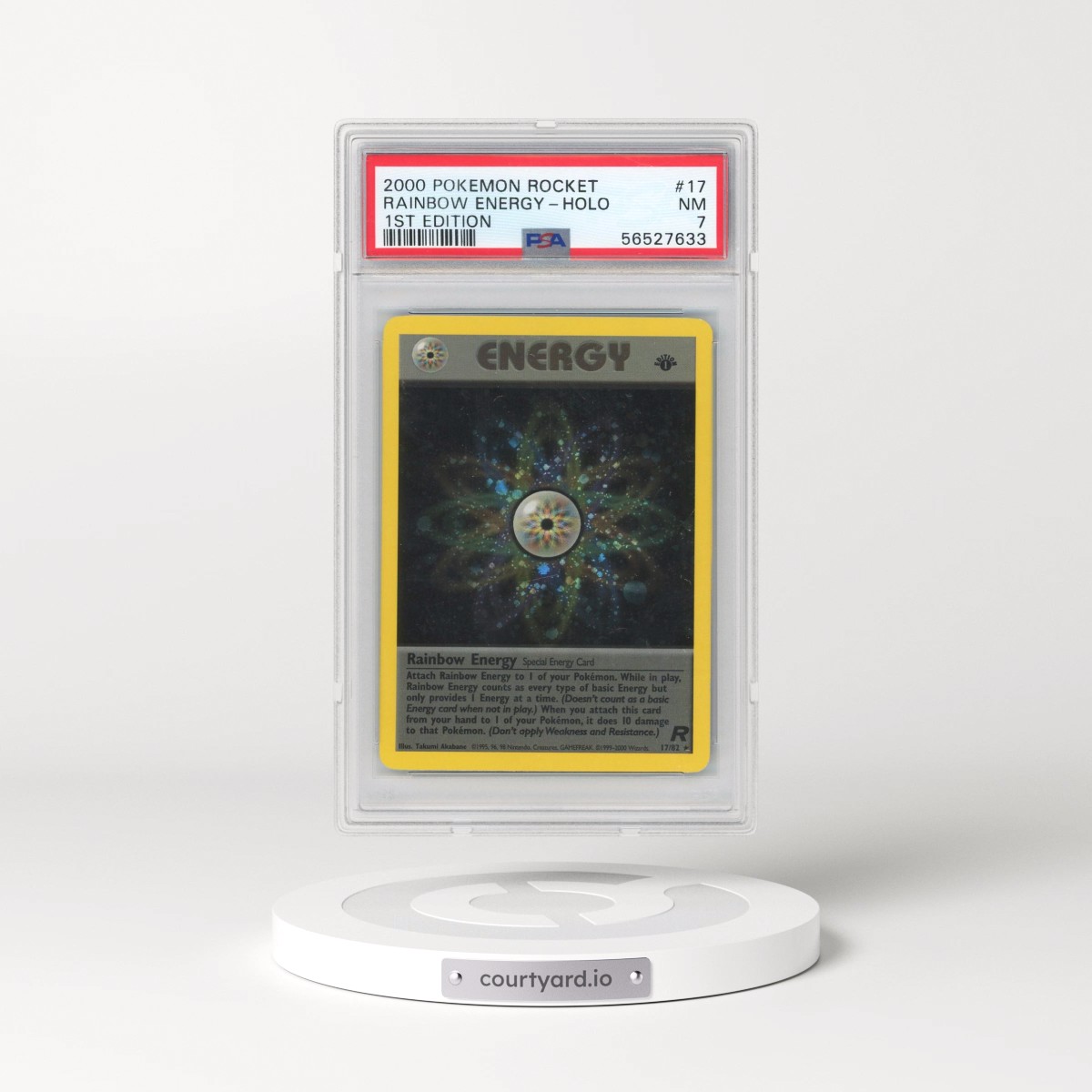2000 Pokémon Rocket #17 Rainbow Energy - 1st Edition Holo (PSA 7 NM)