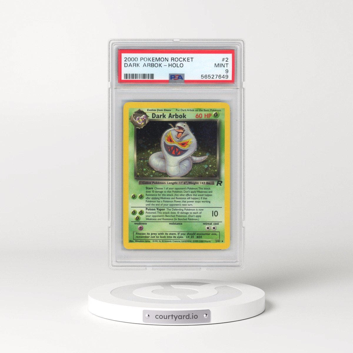 2000 Pokémon Rocket #2 Dark Arbok - Holo (PSA 9 MINT)
