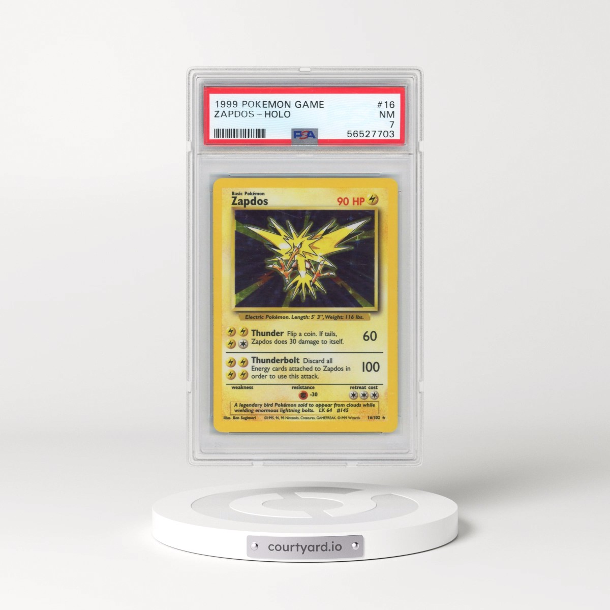 1999 Pokémon Game #16 Zapdos - Holo (PSA 7 NM)