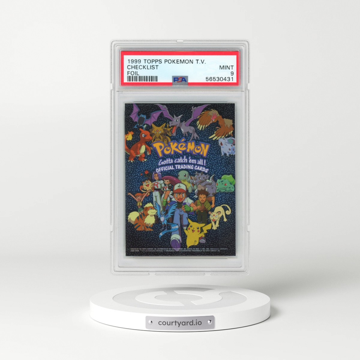 1999 Topps Pokémon TV Checklist - Foil (PSA 9 MINT)