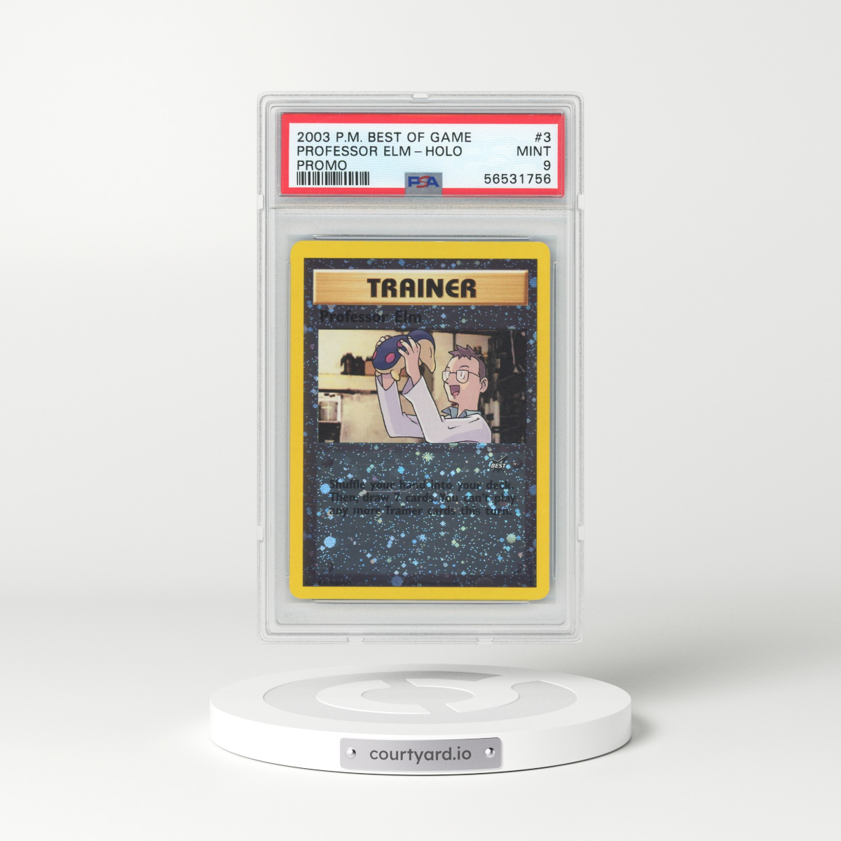 2003 Pokémon Best of Game Promo #3 Professor Elm - Reverse Foil (PSA 9 MINT)