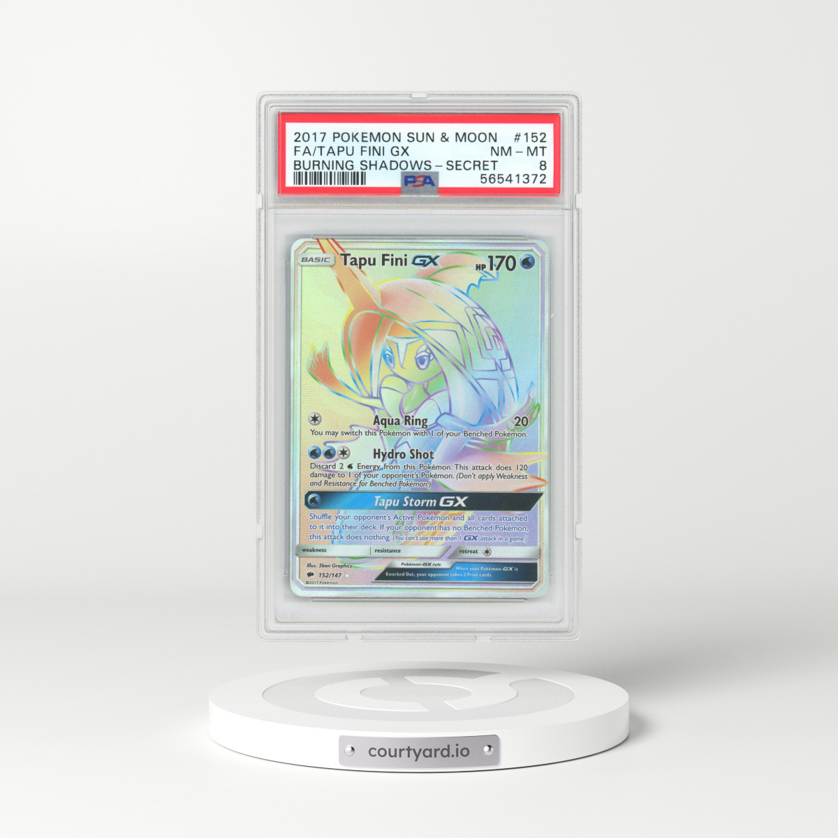 2017 Burning Shadows #152 Tapu Fini Gx - Full Art Holo (PSA 8 NM-MT)