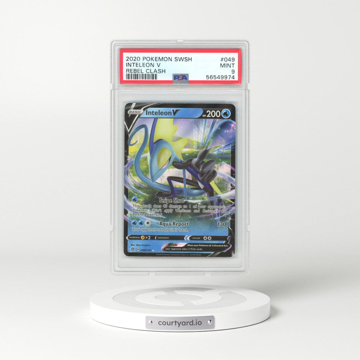 2020 Rebel Clash #49 Inteleon V - Full Art Holo (PSA 9 MINT)