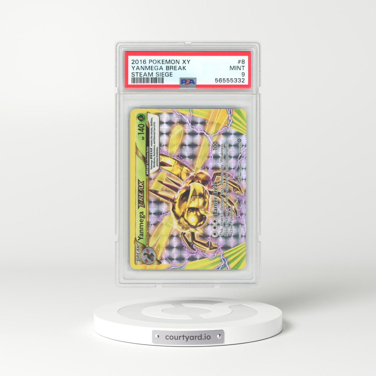 2016 Steam Siege #8 Yanmega Break - Full Art Holo (PSA 9 MINT)