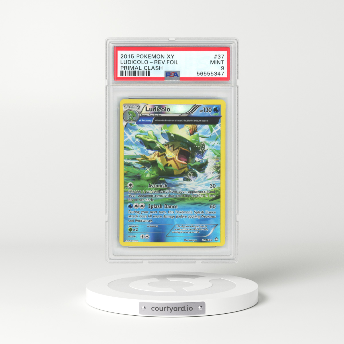 2015 Primal Clash #37 Ludicolo - Full Art Holo (PSA 9 MINT)