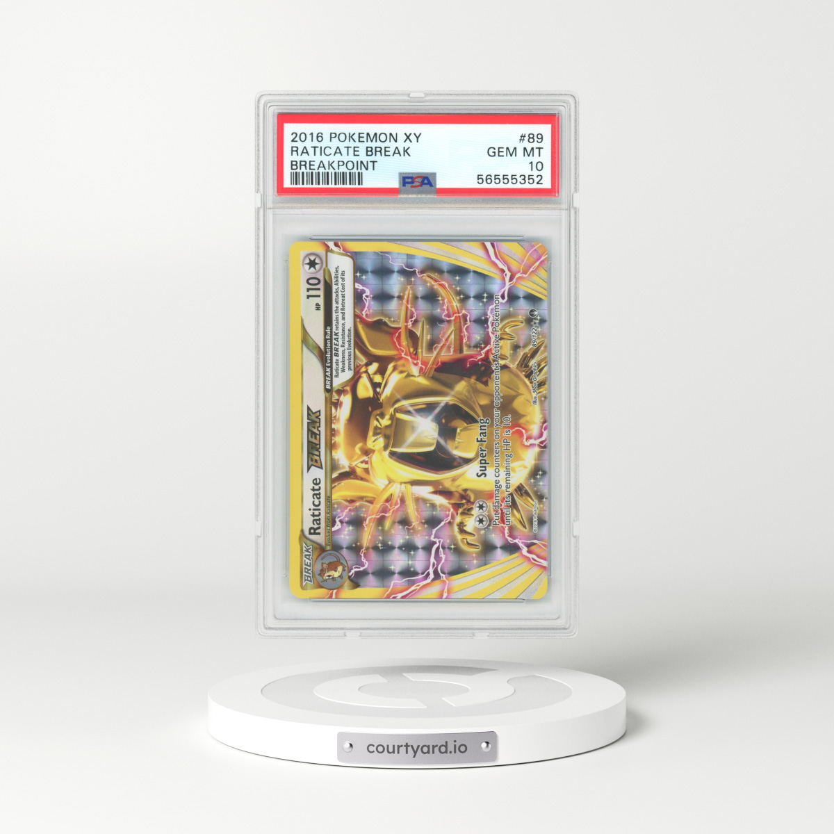 2016 BREAKPoint #89 Raticate Break - Full Art Holo (PSA 10 GEM MINT)