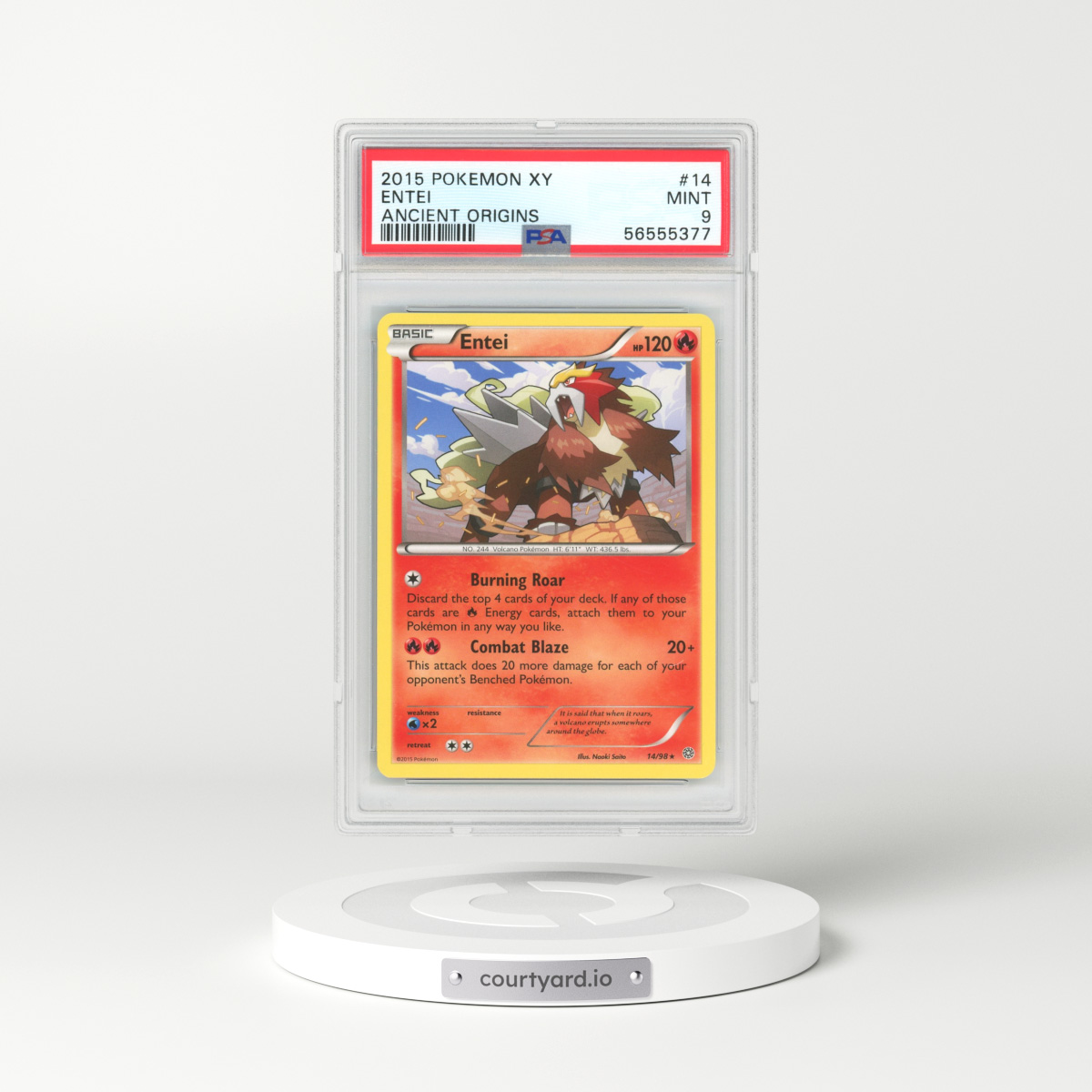 2015 Ancient Origins #14 Entei (PSA 9 MINT)