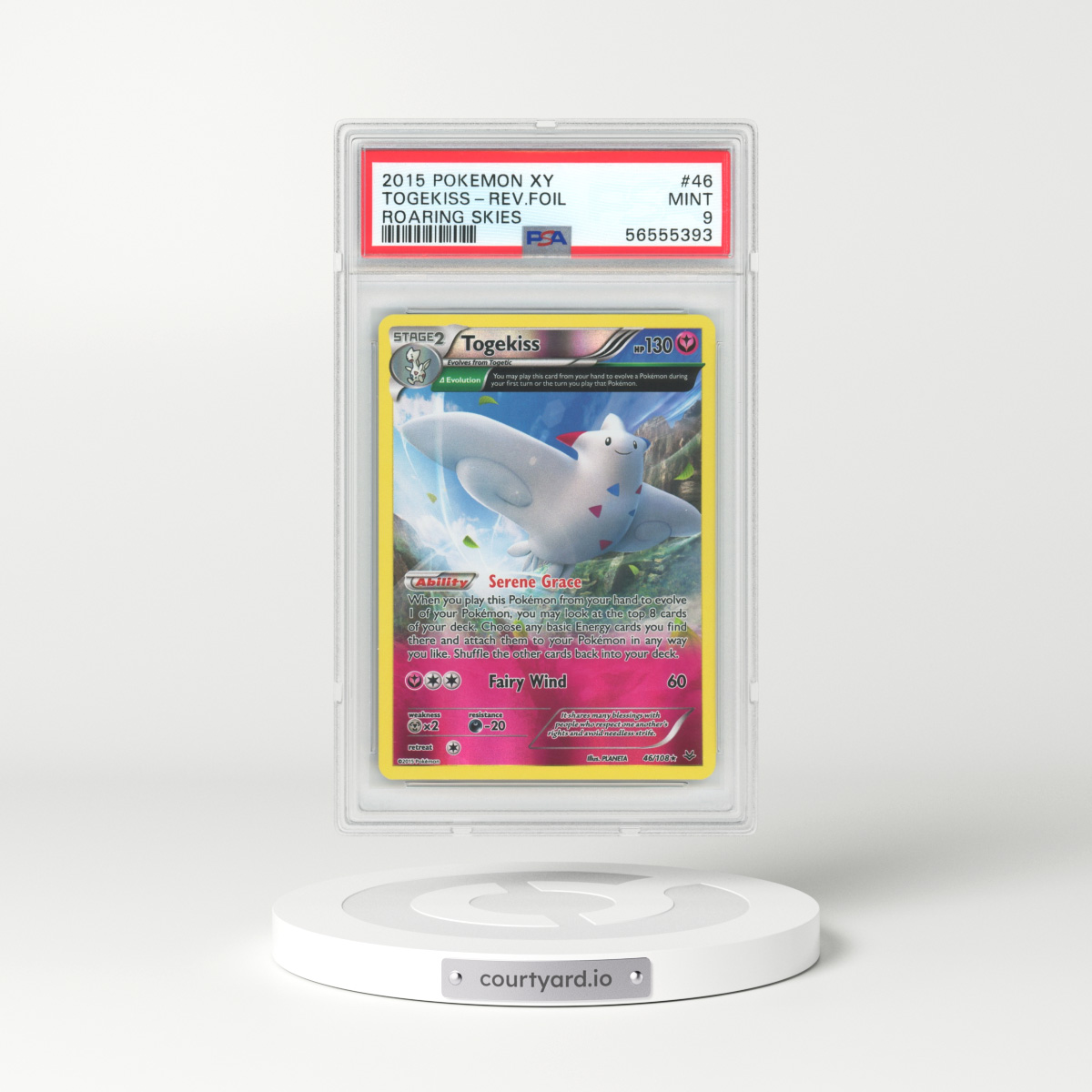 2015 Roaring Skies #46 Togekiss - Full Art Holo (PSA 9 MINT)