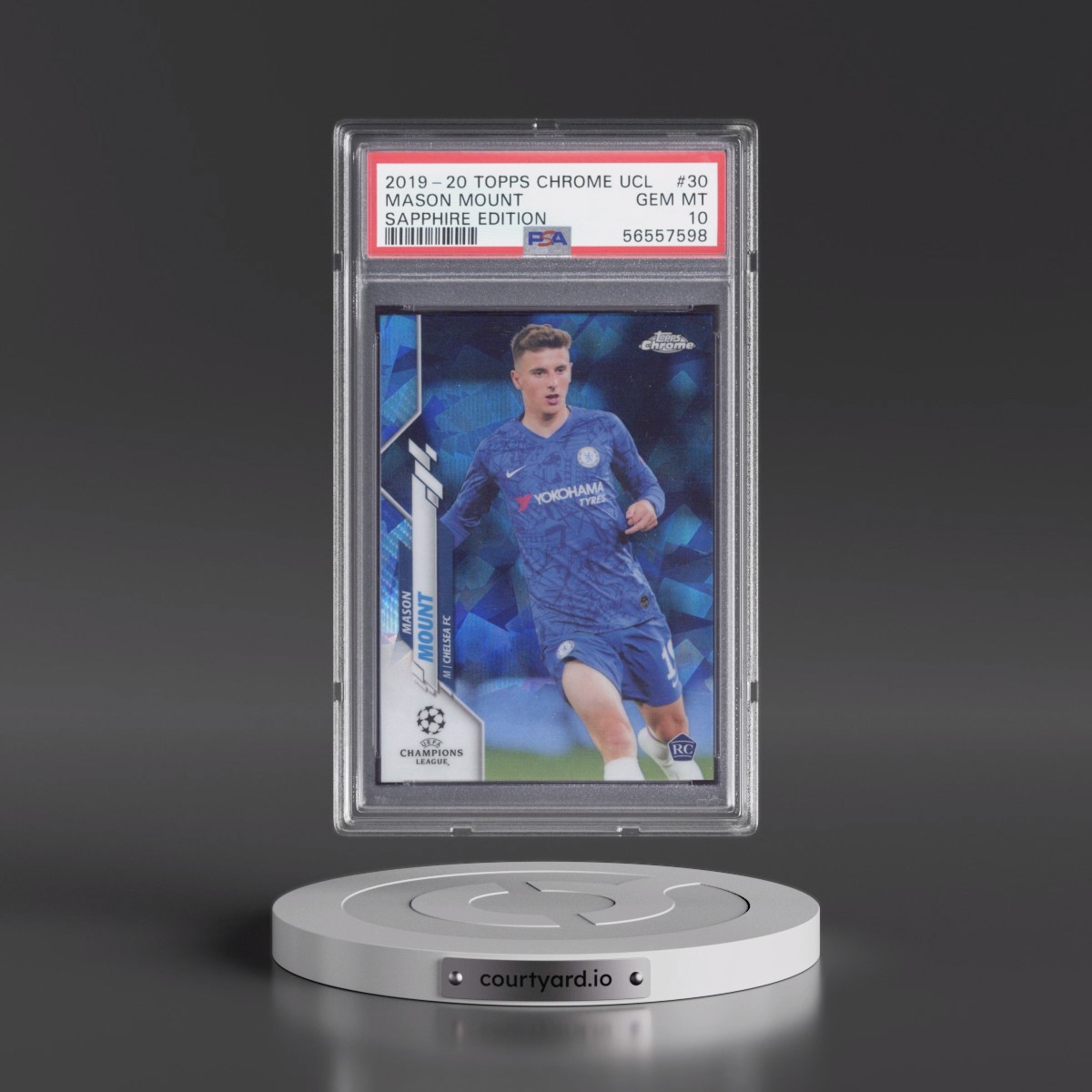 2019 Topps Chrome UEFA Champions League Sapphire Edition #30 Mason Mount (PSA 10 GEM MINT)