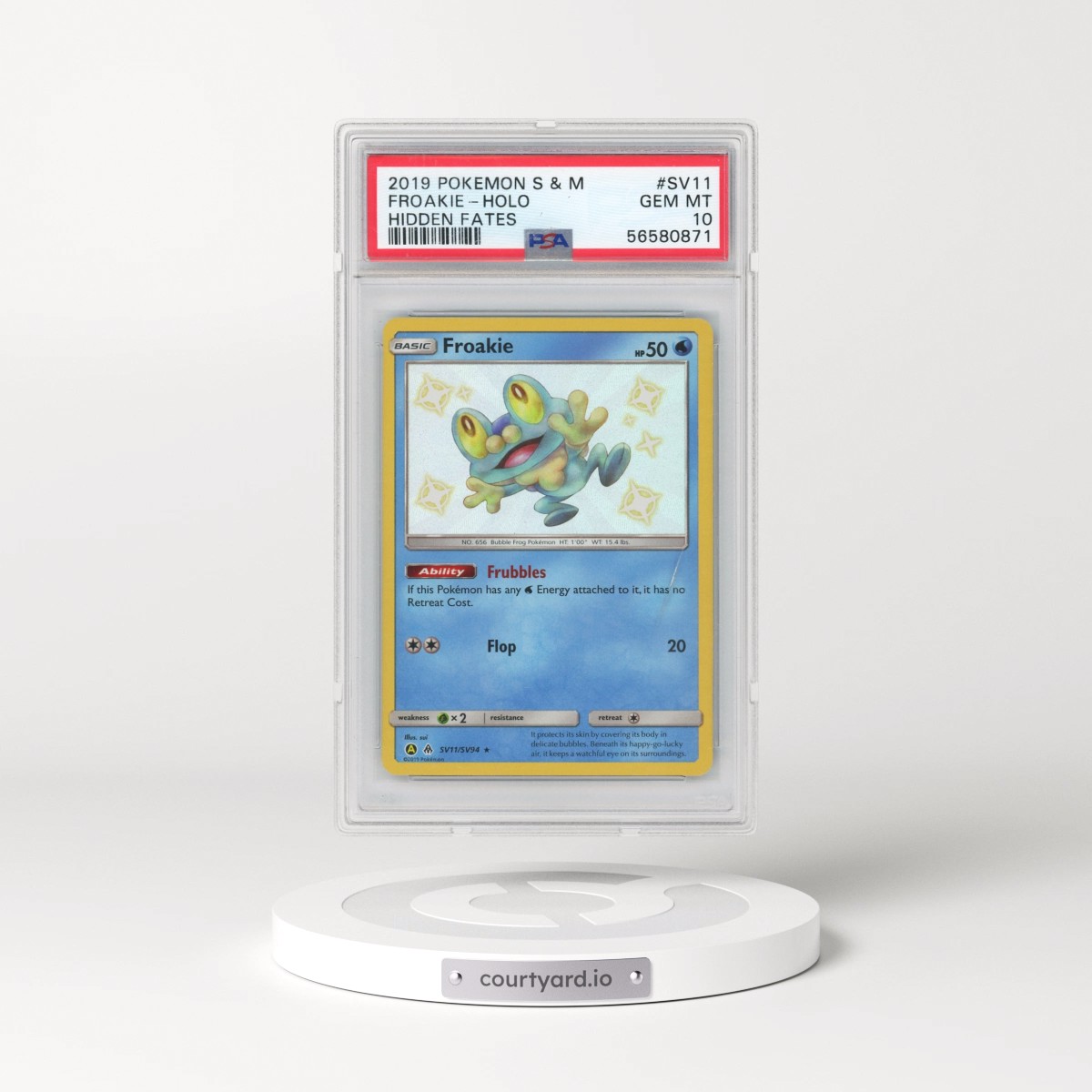 2019 Pokémon Sun & Moon Hidden Fates #SV11 Froakie - Holo (PSA 10 GEM MINT)