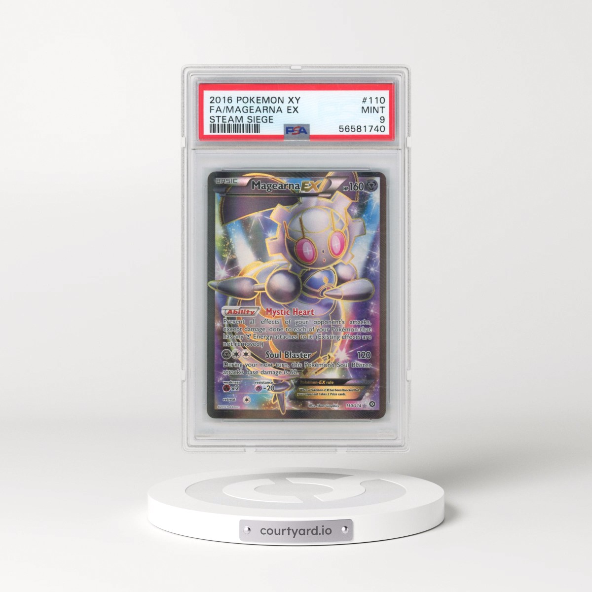 2016 Pokémon XY Steam Siege #110 Magearna EX - Holo Full Art (PSA 9 MINT)