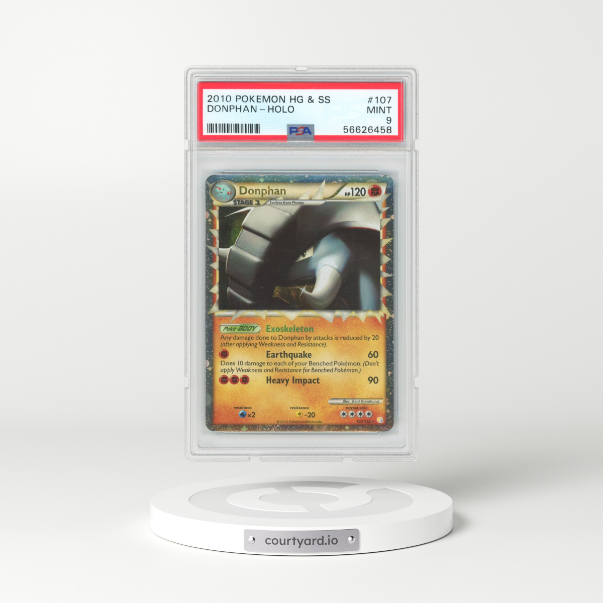 2010 Pokémon Heartgold & Soulsilver #107 Donphan - Holo (PSA 9 MINT)