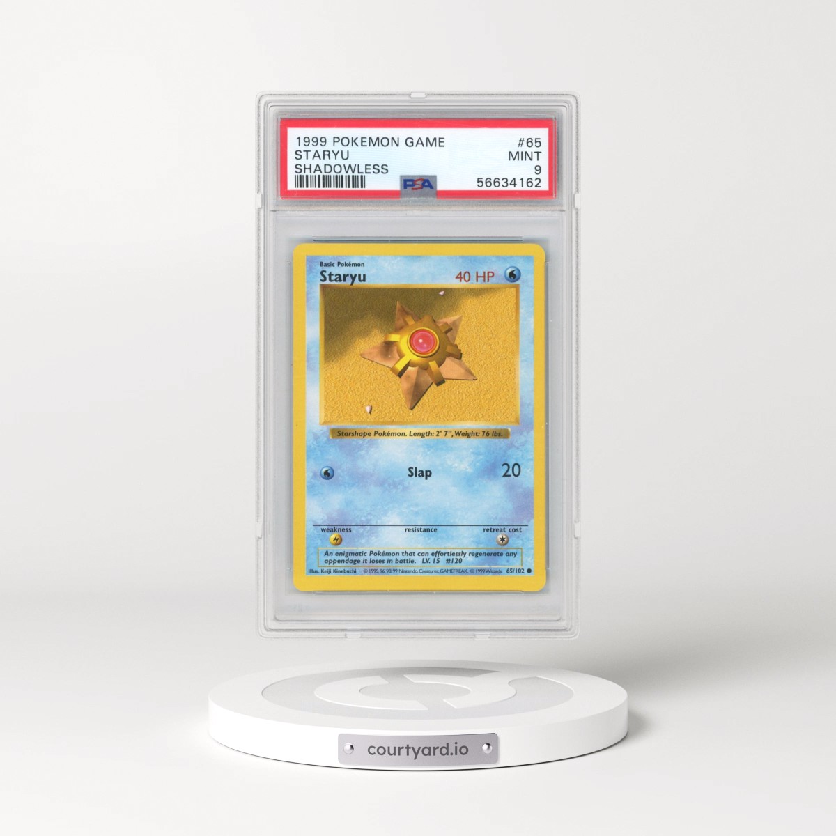 1999 Pokémon Game #65 Staryu - Shadowless (PSA 9 MINT)
