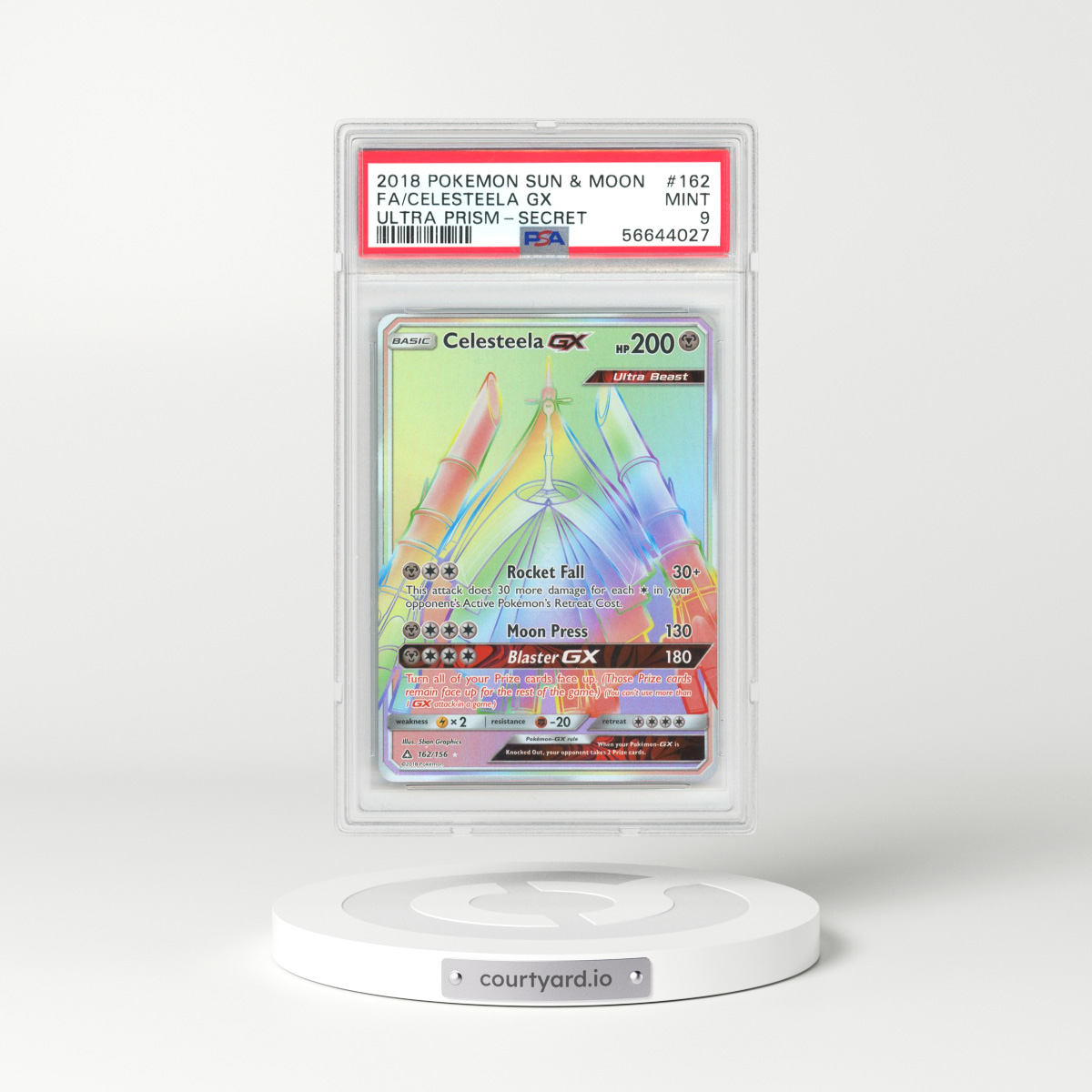 2018 Ultra Prism #162 Celesteela GX - Full Art Holo (PSA 9 MINT)