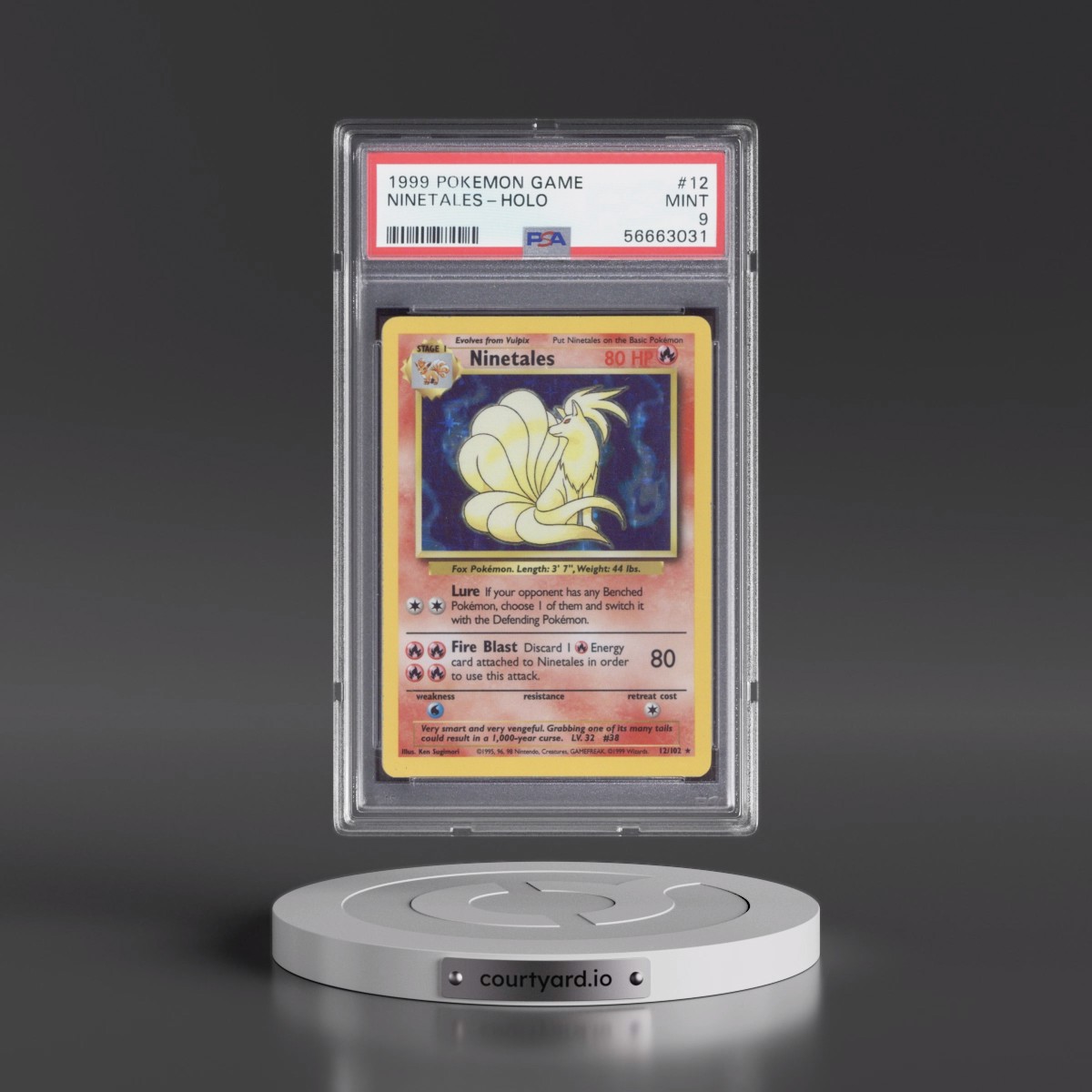 1999 Pokémon Game #12 Ninetales - Holo (PSA 9 MINT)