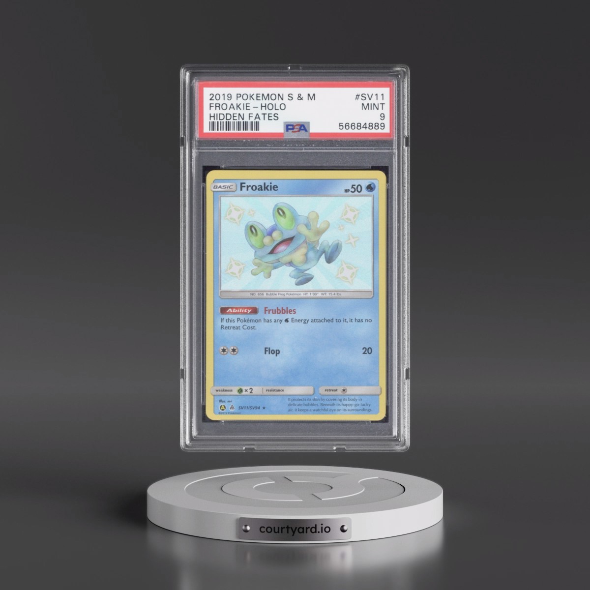 2019 Pokémon Sun & Moon Hidden Fates #SV11 Froakie - Holo (PSA 9 MINT)