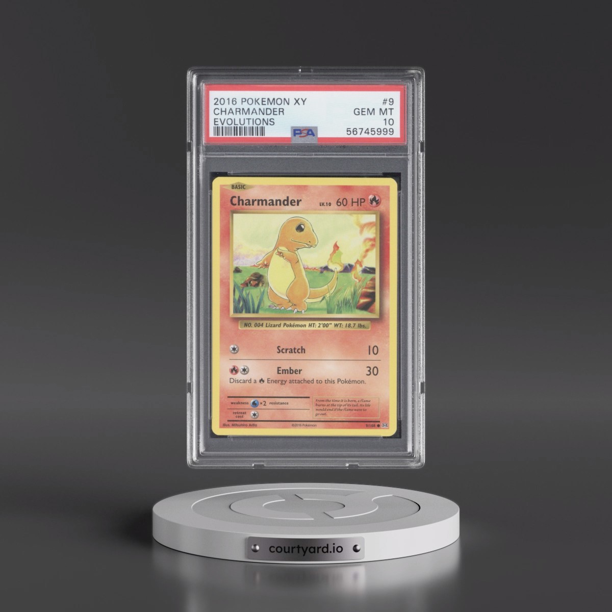 2016 Pokémon XY Evolutions #9 Charmander (PSA 10 GEM MINT)