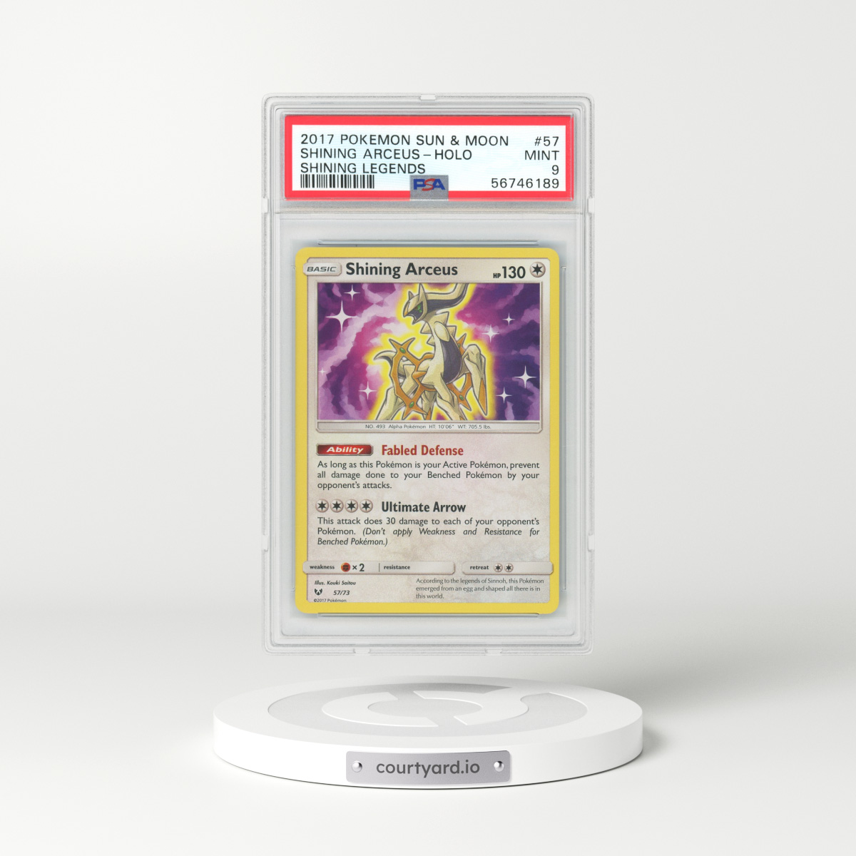 2017 Shining Legends #57 Shining Arceus (PSA 9 MINT)