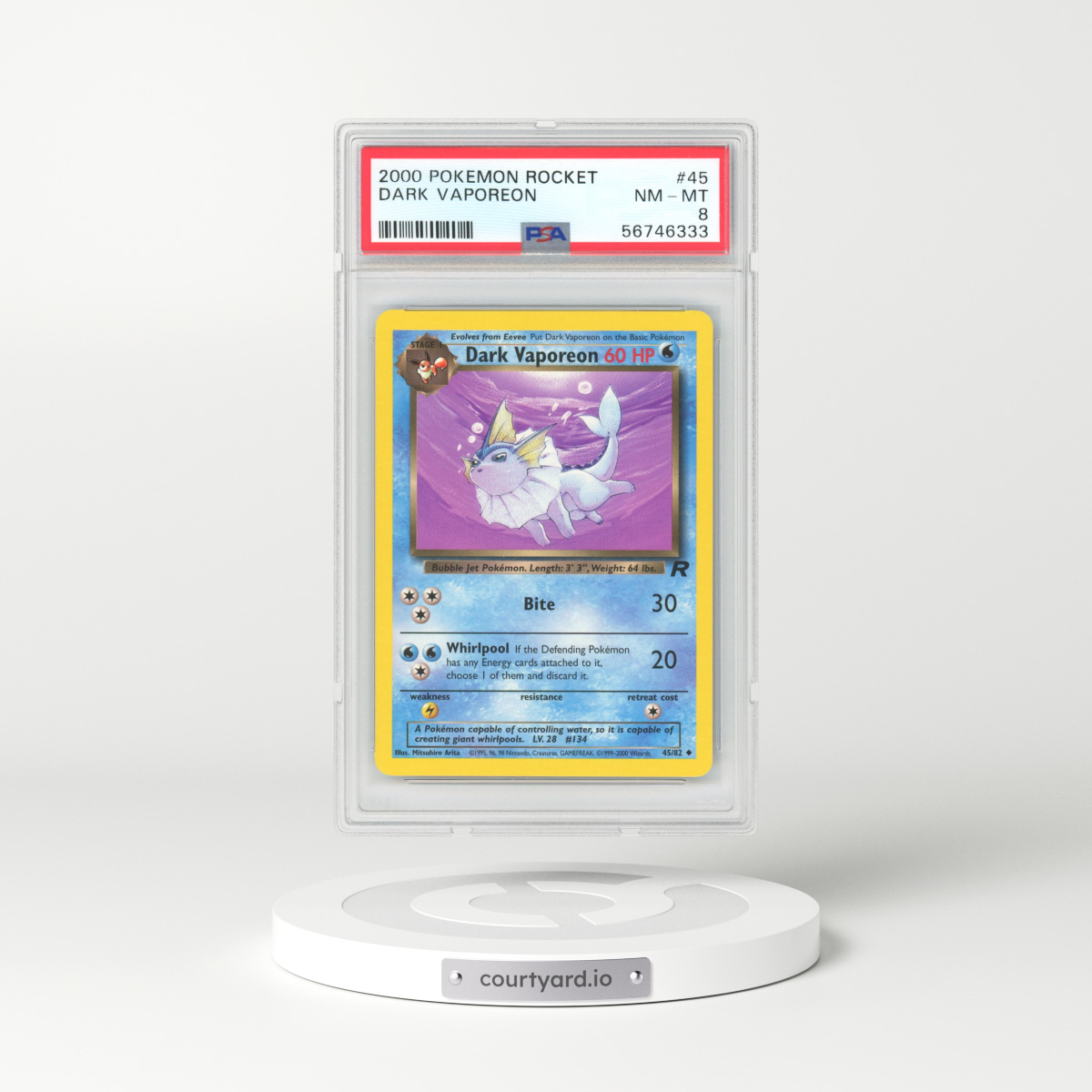 2000 Team Rocket #45 Dark Vaporeon (PSA 8 NM-MT)