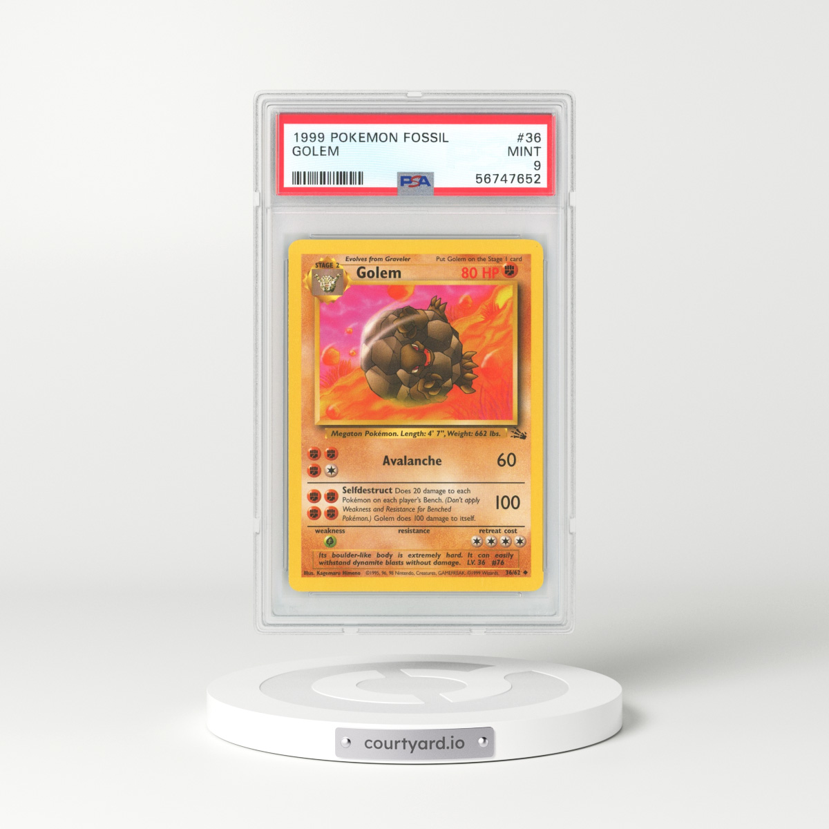 1999 Fossil #36 Golem (PSA 9 MINT)