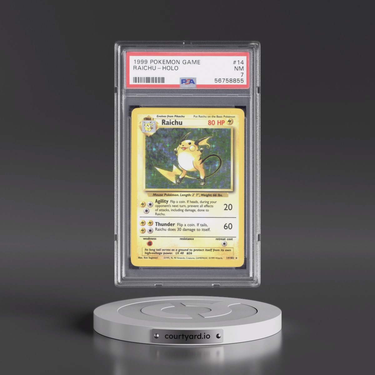 1999 Pokémon Game #14 Raichu - Holo (PSA 7 NM)
