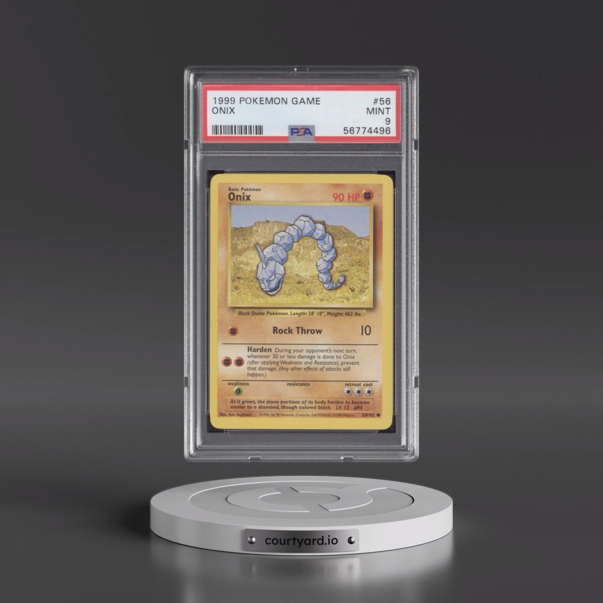 1999 Pokémon Game #56 Onix (PSA 9 MINT)