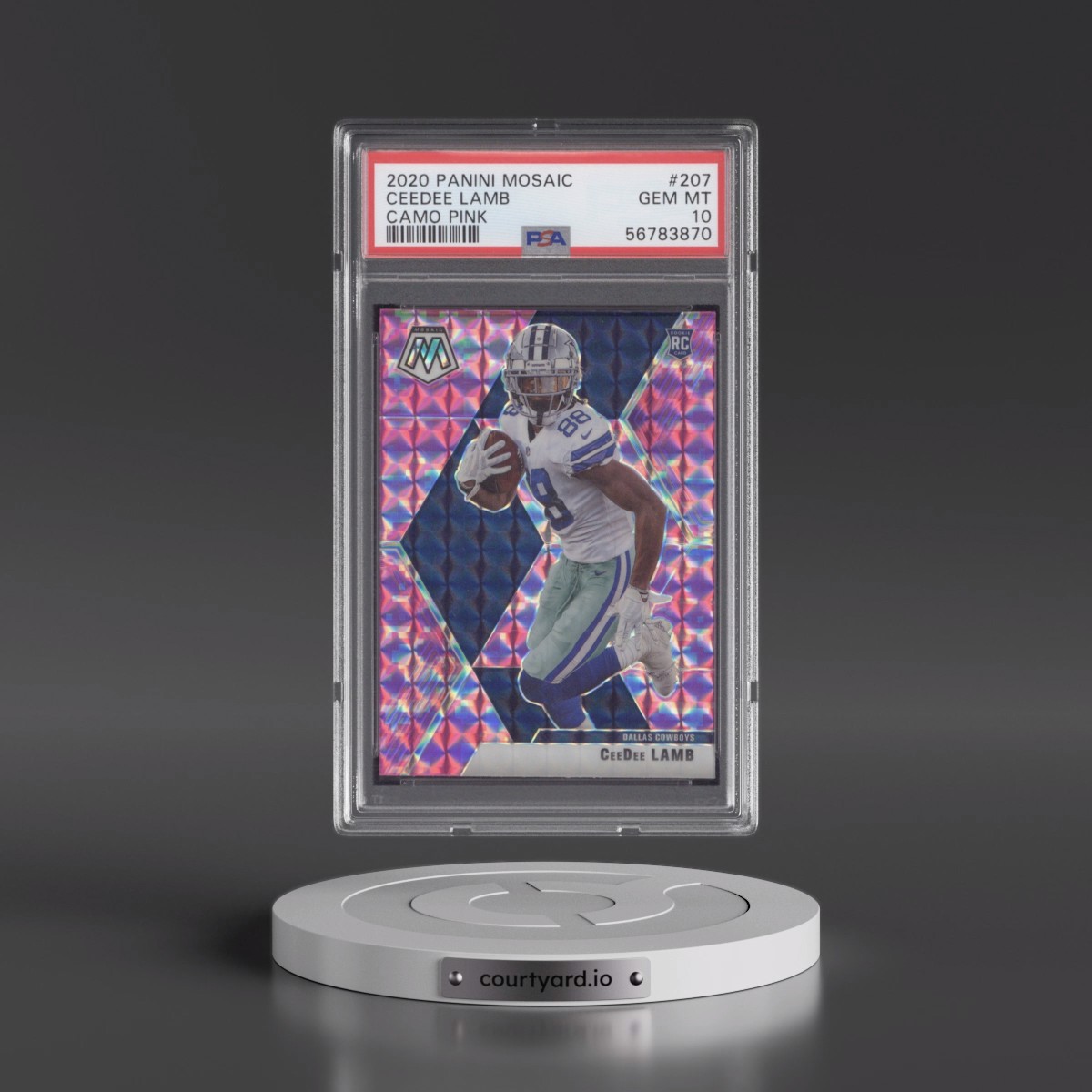 2020 Panini Mosaic #207 Ceedee Lamb - Camo Pink (PSA 10 GEM MINT)