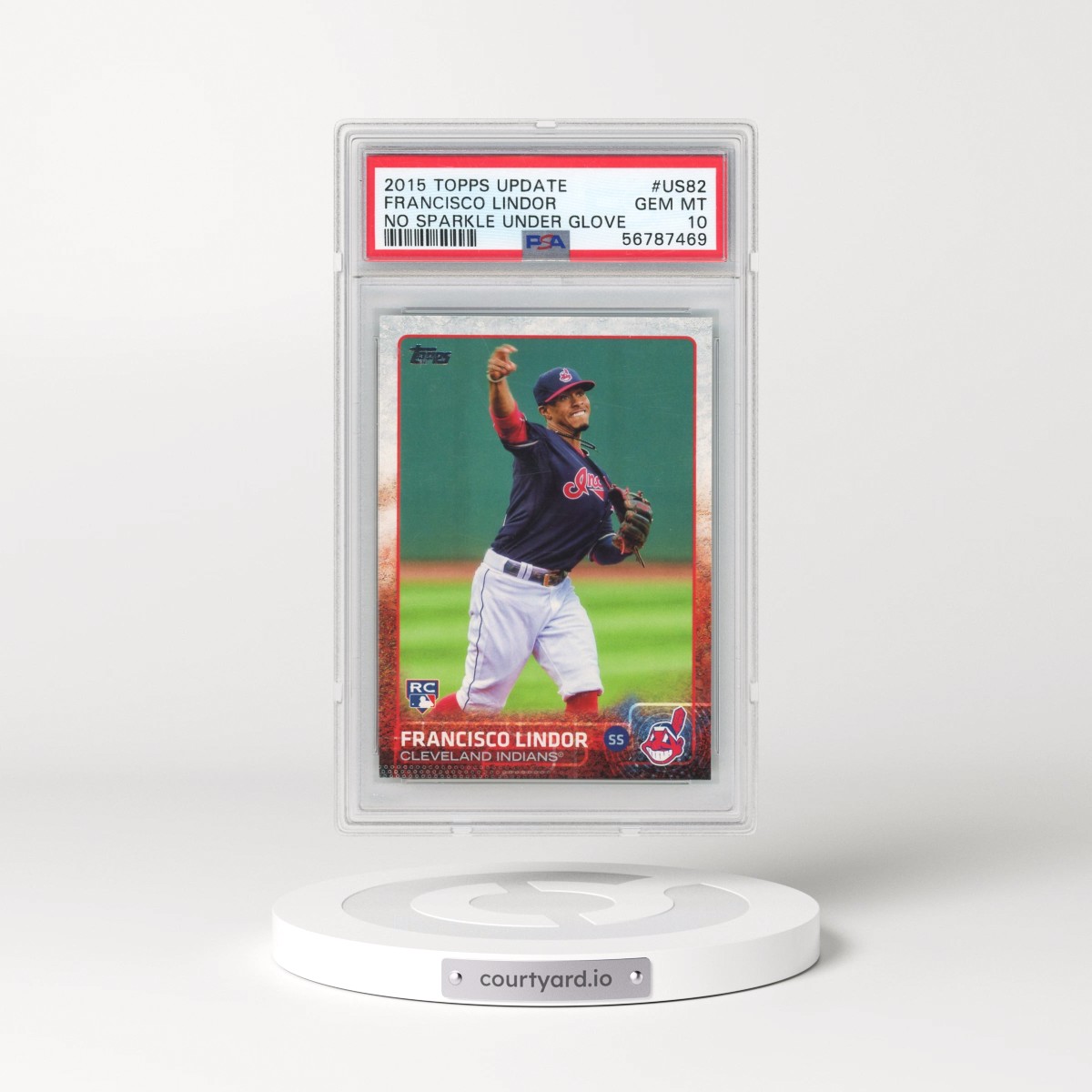 2015 Topps Update #US82 Francisco Lindor - No Sparkle Under Glove (PSA 10 GEM MINT)
