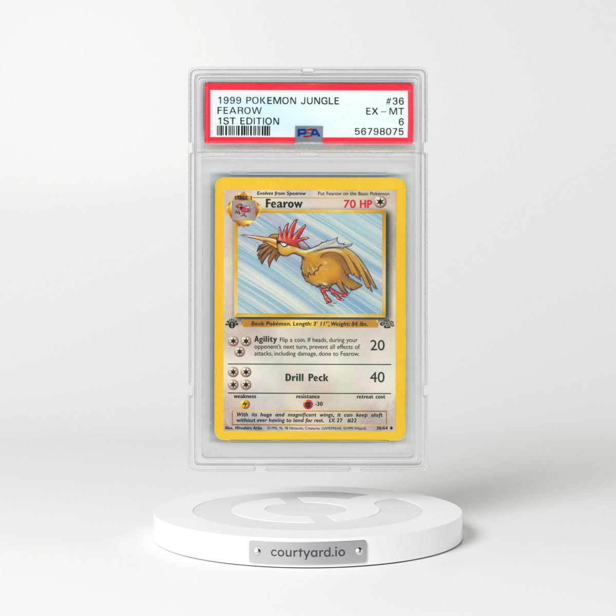 1999 Pokémon Jungle #36 Fearow - 1st Edition (PSA 6 EX-MT)