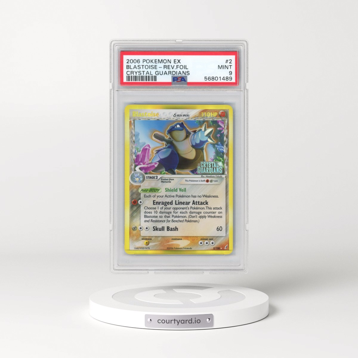 2006 Pokémon EX Crystal Guardians #2 Blastoise - Reverse Foil (PSA 9 MINT)